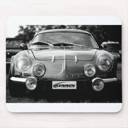 Alpine A110 in black and white Mousepad (Vorne)