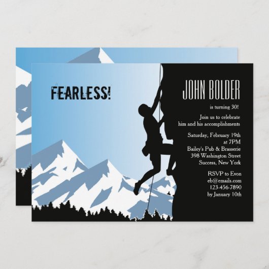 Alpine Bergsteiger-Einladung Einladung (Vorne/Hinten)