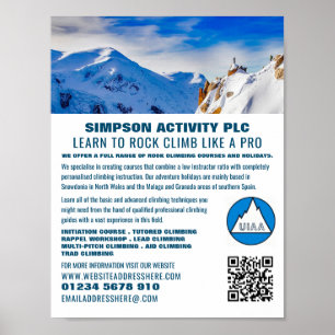 Alpine Bergwelt, Wandern und Klettern Advert Poster