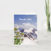 Alpine Blume Edelweiss Gewohnheit danken Ihnen Dankeskarte (Vorderseite)