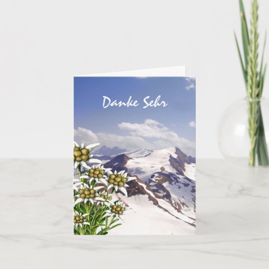 Alpine Blume Edelweiss Gewohnheit danken Ihnen Dankeskarte (Vorderseite)