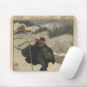 Alpine Briefträger, die Ski verwenden Mousepad (Mit Mouse)