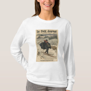 Alpine Briefträger, die Ski verwenden T-Shirt