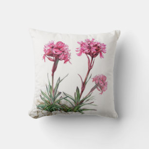 Alpine Catchfly Aquarellkunst Kissen