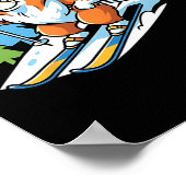 Alpine Corgi On Skis Cool Sungles Winter Scene  Poster (Ecke)
