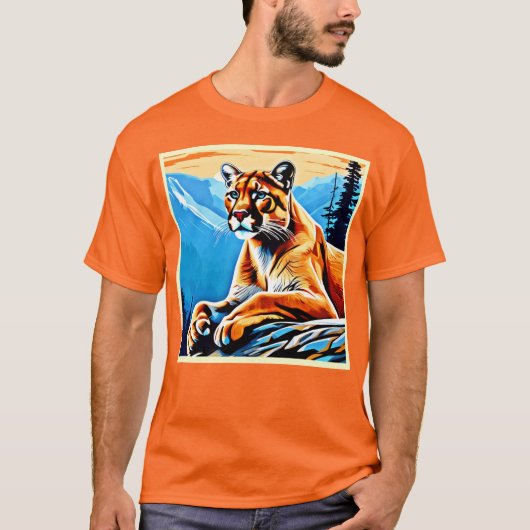 Alpine Cougar View Design T-Shirt (Vorderseite)