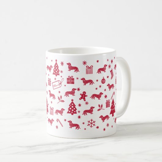 Alpine Dachsbracke Christmas Design Kaffeetasse (VorderseiteRechts)
