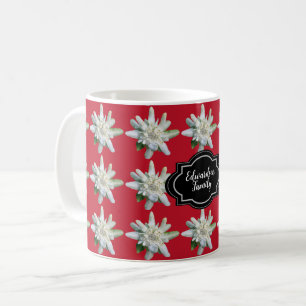 Alpine Edelweiss-Monogrammbezeichnung Schweiz Kaffeetasse