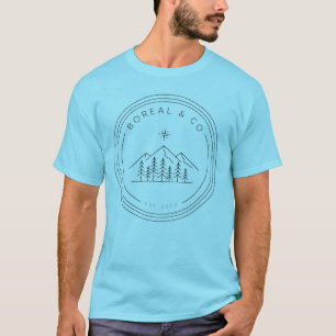 Alpine Edition Abzeichen Berge Kiefern Kompass T-Shirt