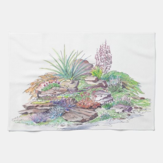 Alpine Garten-Landschaftsgestaltung Geschirrtuch (Horizontal)
