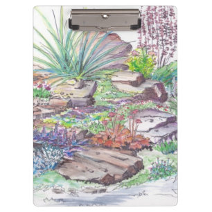 Alpine Garten-Landschaftsgestaltung Klemmbrett