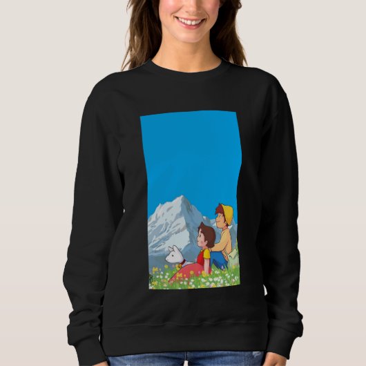 Alpine Girl and Peter Japanese 80s Retro Anime Man Sweatshirt (Vorderseite)