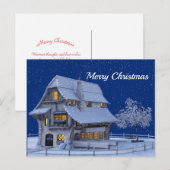 Alpine House Snow Graphic Christmas Postkarte (Vorne/Hinten)