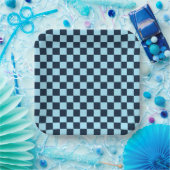 Alpine ice checkerboard pattern pappteller (Party)