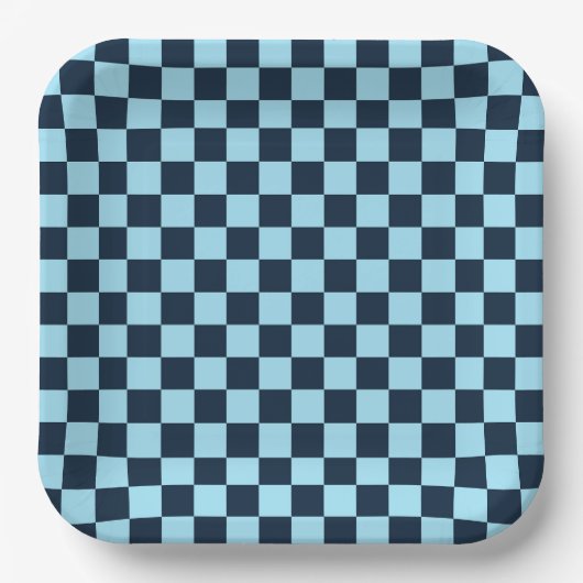 Alpine ice checkerboard pattern pappteller (Vorderseite)