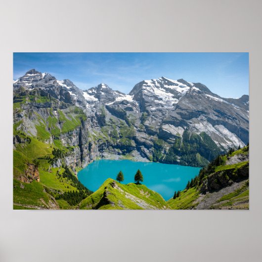 Alpine lake Oeschinensee in Switzerland Poster (Vorne)