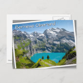 Alpine lake Oeschinensee in Switzerland Postkarte (Vorne/Hinten)