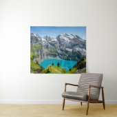 Alpine lake Oeschinensee in Switzerland Wandteppich (Beispiel (Horizontal))
