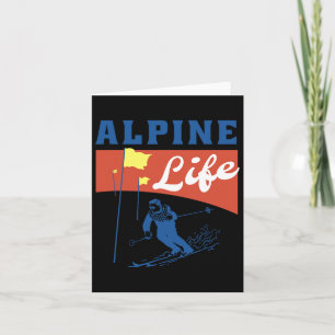 Alpine Life - Retro-Skigrafik für den Wintersport Karte
