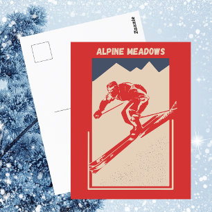 Alpine Meadows California Skigebiet Vintage Postkarte