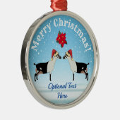 Alpine Milchziege Weihnachten im Schnee Ornament Aus Metall (Rechts)