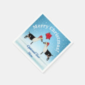 Alpine Milchziege Weihnachten im Schnee Serviette (Ecke)