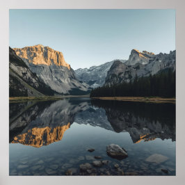 Alpine Mirror Scene - Ruhiges Landschaftsposter Poster