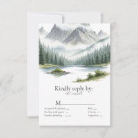 Alpine Natur Einladung mit Essensauswahl Hochzeit