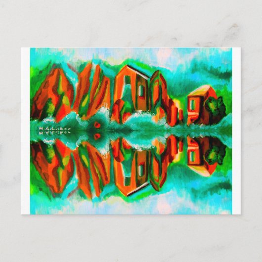 Alpine Reflektionskunst Postkarte (Vorderseite)