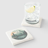 Alpine Ruhe Steinuntersetzer (Seitenansicht)