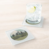 Alpine Serenity: Hills and Snow-Capped Peaks Glasuntersetzer (Schrägansicht)