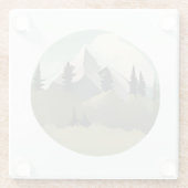 Alpine Serenity: Hills and Snow-Capped Peaks Glasuntersetzer (Rückseite)