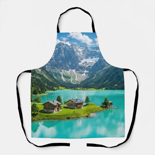 "Alpine Serenity Meets Kitchen Chic" Schürze (Vorderseite)