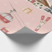 Alpine Ski Weihnachten Blush Geschenkpapier (Ecke)