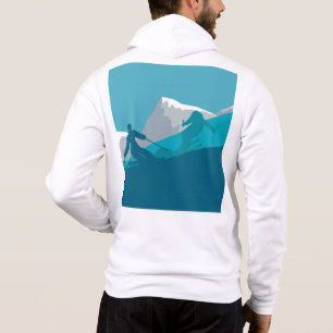 Alpine Skiern Skifahren auf dem Berg Weiß Hoodie