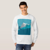 Alpine Skiern Skifahren auf dem Berg Weiß T-Shirt (Vorne ganz)