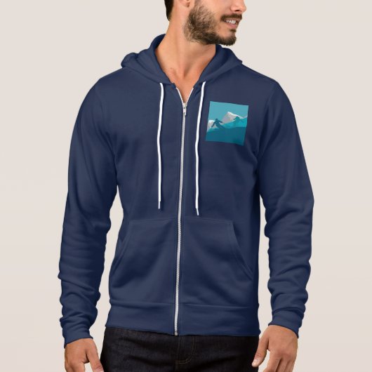 Alpine Skiern Skifahren Navy Blau Hoodie (Vorderseite)
