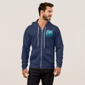 Alpine Skiern Skifahren Navy Blau Hoodie (Vorne ganz)