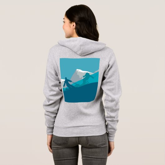 Alpine Skiern Skifahren Pale Gray Hoodie (Schwarz voll)