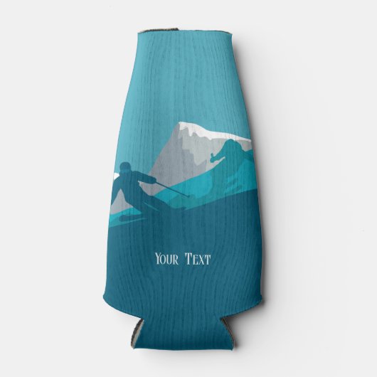 Alpine Skiern Skifahren Personalisiert Flaschenkühler (Vorderseite)