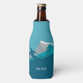 Alpine Skiern Skifahren Personalisiert Flaschenkühler (Flaschenvorderseite)
