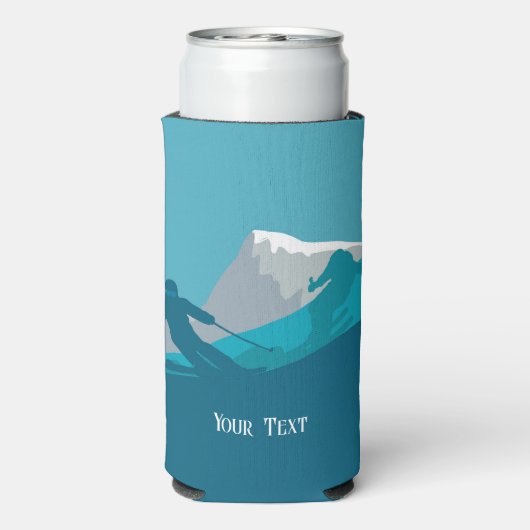 Alpine Skiern Skifahren Personalisiert Selters Dosenkühler (Seltzer Rückseite)