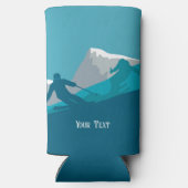 Alpine Skiern Skifahren Personalisiert Selters Dosenkühler (Rückseite)