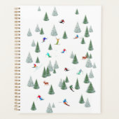 Alpine Skiers Downhill Skiing Illustration White Planer (Vorderseite)