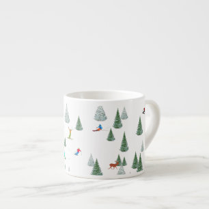 Alpine-Skifahrer Abfahrts-Skiillustration Espressotasse