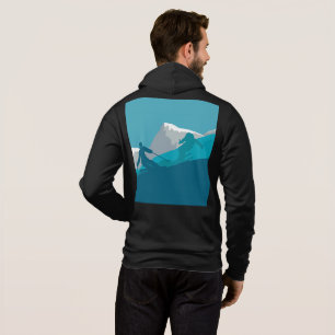Alpine Skifahrer Abfahrtsskifahren Schwarz Hoodie
