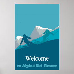 Alpine Skiing Downhill Personalisierter Text hinzu Poster