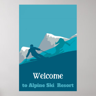 Alpine Skiing Downhill Personalisierter Text hinzu Poster