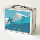 Alpine Skiing Snowy Mountain View Personalized Metall Brotdose (Rückseite)