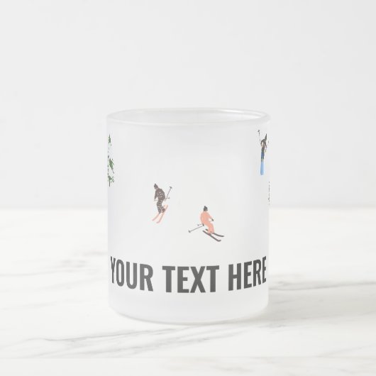 Alpine Skilangläufer im benutzerdefinierten Text S Mattglastasse (Mittel)